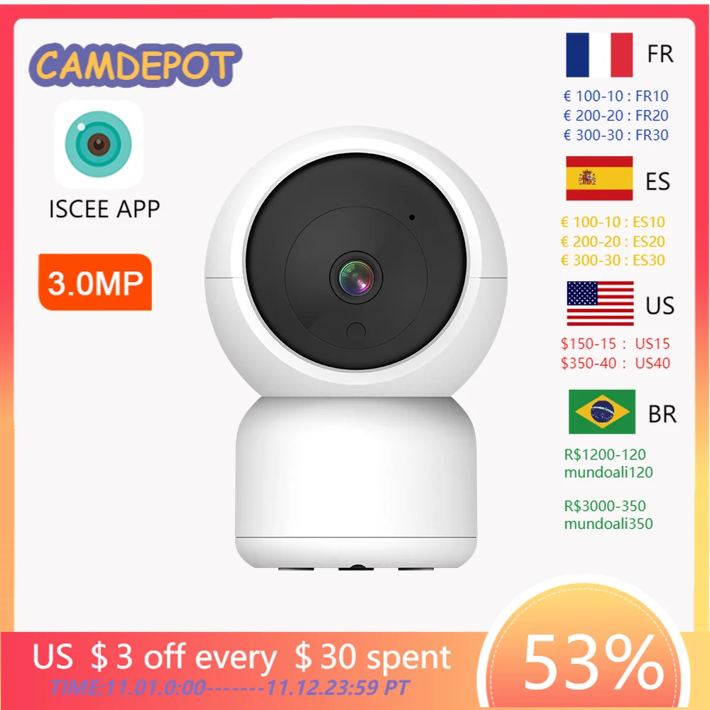 Дешево IP-камера видеонаблюдения CamDepot, 3 Мп, Wi-Fi, PTZ Дешево IP-камера видеонаблюдения CamDepot, 3 Мп, Wi-Fi, PTZ