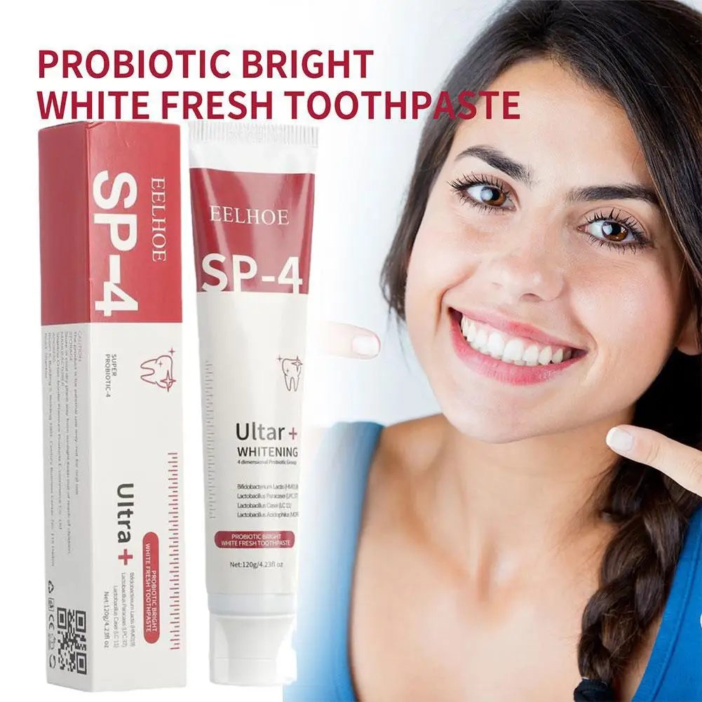 

120g Probiotic Brightening Toothpaste Teeth Stains Freshener Teeth Cleaning Removal Care Oral Breath Whitening Toothpaste P B6Z6