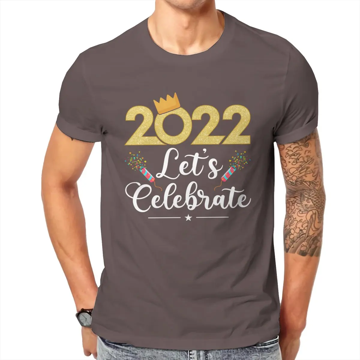 

printed cotton Men's T-Shirts summer 2022 LET’S CELEBRATE wholesale RoundCollar Men/Women Unisex style customize208704