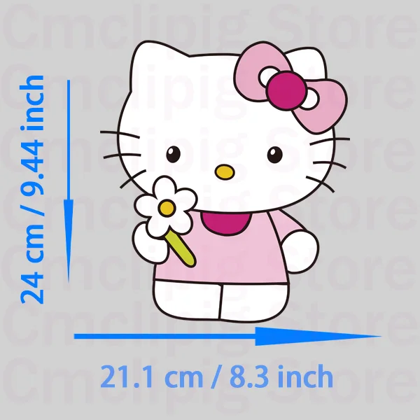 Термонаклейки Hello Kitty детские термоклейкие аппликации в полоску