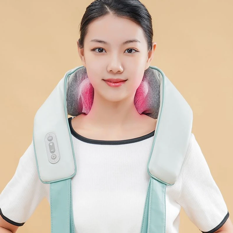 

Electric Massage Shawl Neck Shoulder Acupoint Kneading Shiatsu Massager Infrared Heated Compress Deep Muscle Relaxing Gift