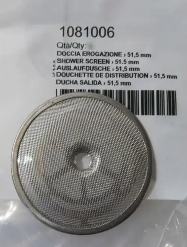 

1081006 51.5mm SHOWER SCREEN FOR ASTORIA/ BEZZERA ++ ESPRESSO MACHINE