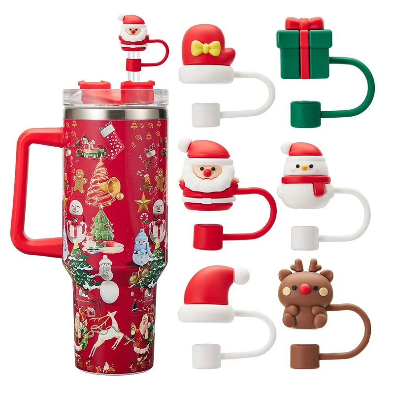 6 шт. рождественская соломенная крышка для Stanley 40 унций аксессуары стаканов