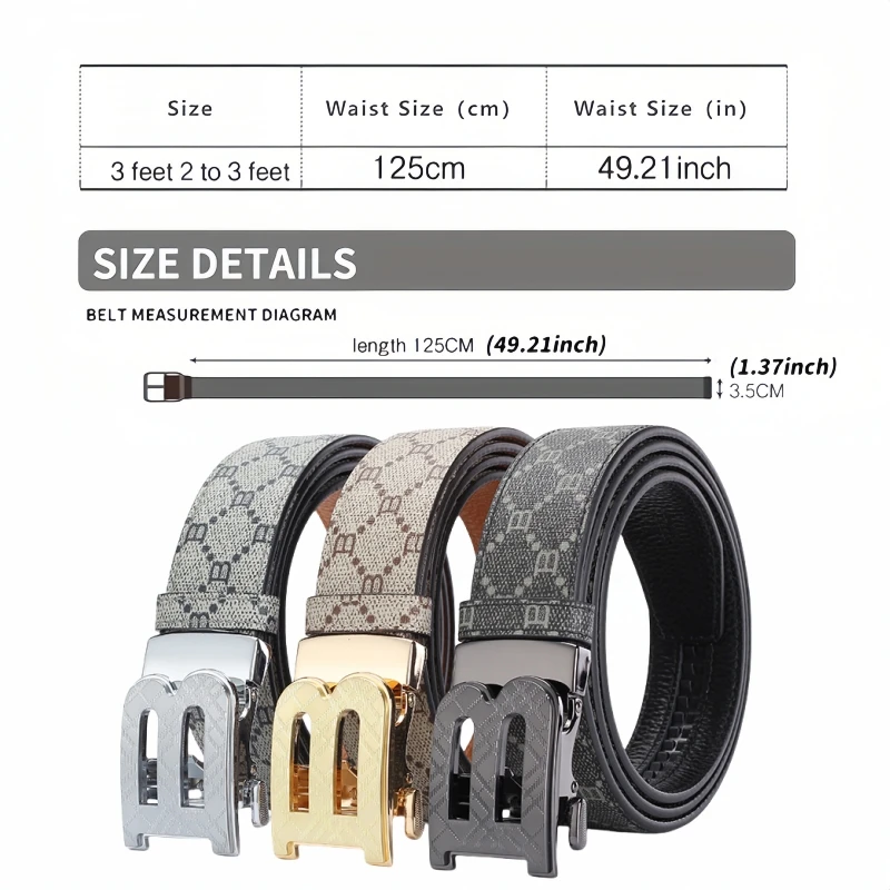 Новый мужской ремень с автоматической пряжкой Модный деловой Повседневный