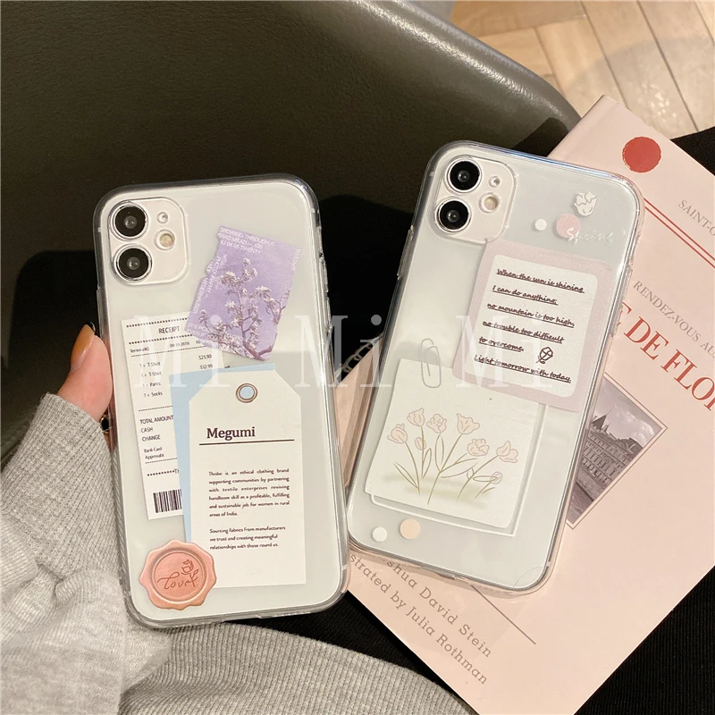 

INS Fashion Collage Style Transparent phone case for iphone SE 3 Xr X 7 6s 8 6 Plus 13 11 12 pro max Xs Max Cover 13 12 mini