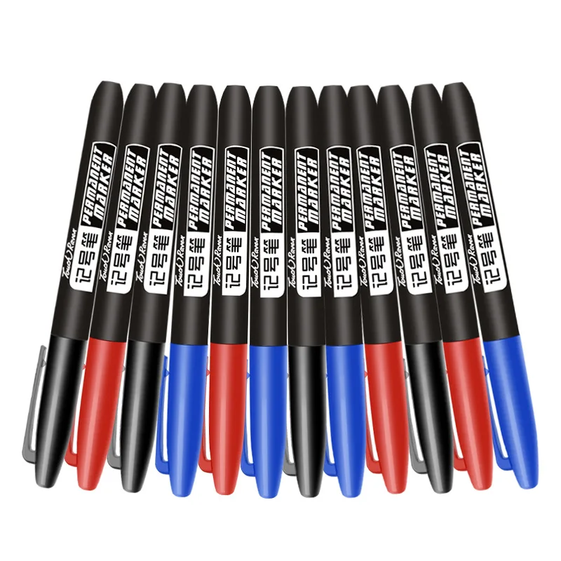 3/6Pcs Black Oily Marker Pen Does Not Fade Waterproof Hook Line 1.5mm Color Painting Stationery Office Supplies |