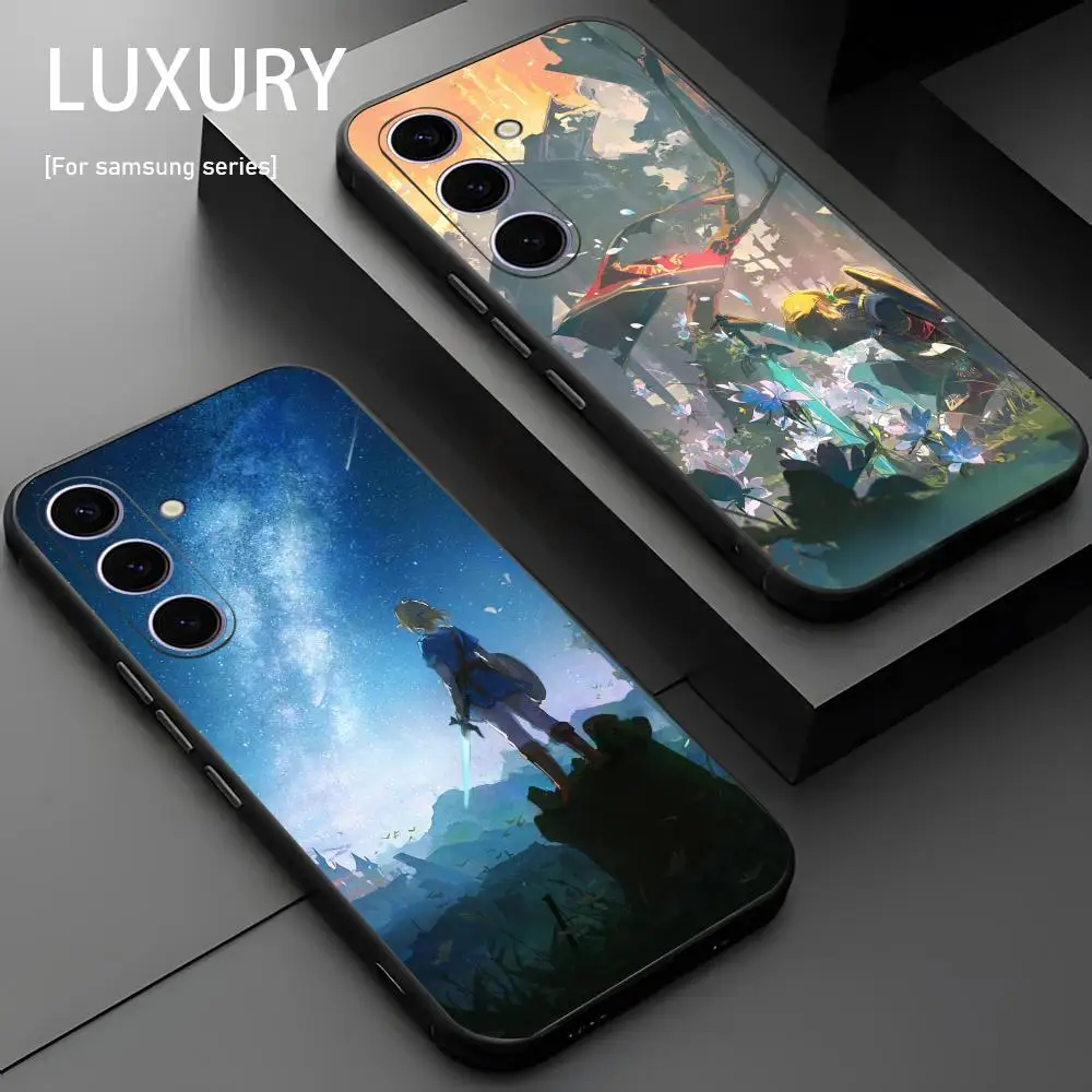 Фото Чехол для телефона Legend of Zelda для Samsung Galaxy S26 S25 S24 S23 S22 S21 Plus Ultra Note20, мягкий, черный №2