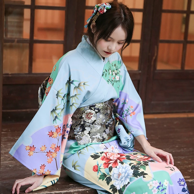 

Japan Women Luxury Kimono Female Sexy Nightgown Lounge Robes Kimono Bathrobe Yukata Sleepwear cosplay Costumes