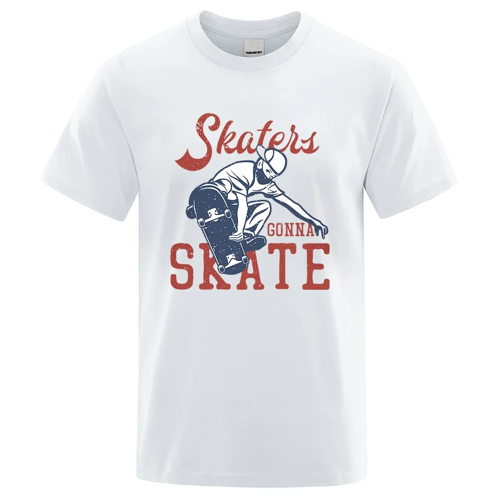 

Always Prepared Gonna To Skate T Shirts Men Short Sleeves Loose T-Shirt Summer Street Hip Hop Tshirt Breathable Cotton Mens Tops
