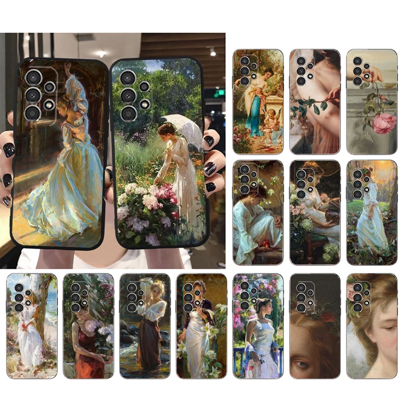 

Phone Case for Samsung Galaxy A73 A53 A13 A22 A12 A32 A71 A21S A33 A52 A72 A23 A51 A31 M31 Art Painting Sexy Beauty Woman Case