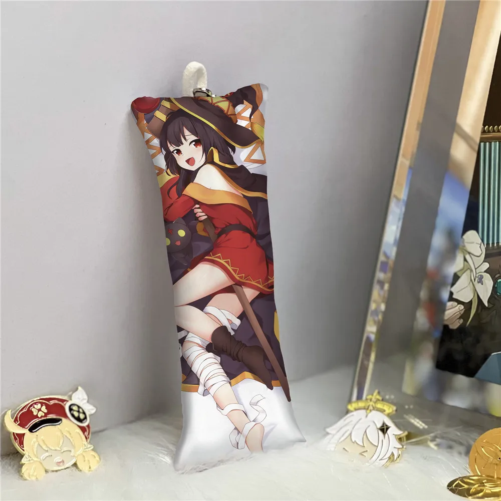 

Color Cosplayer Megumin Konosuba God's Blessing On This Wonderful World Mini Dakimakura Anime Pendant Cute Bag Keychain