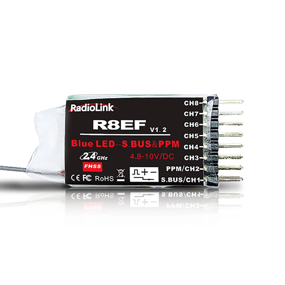RadioLink R8EF 2 4 ГГц 8-канальный дистанционный PWM PPM SBUS RC-приемник для T8FB T8S RC-передатчик RC