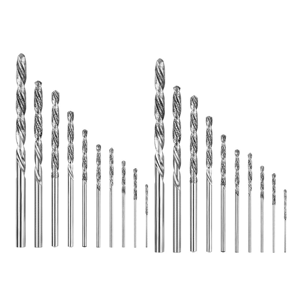 20 шт. = набор маленьких алмазных сверл с наконечником покрытием спиральное сверло