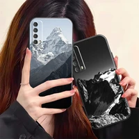 3d emboss mountain phone case for huawei p smart z 2019 2021 p20 p20 lite pro p30 lite pro p40 p40 lite 5g black funda carcasa