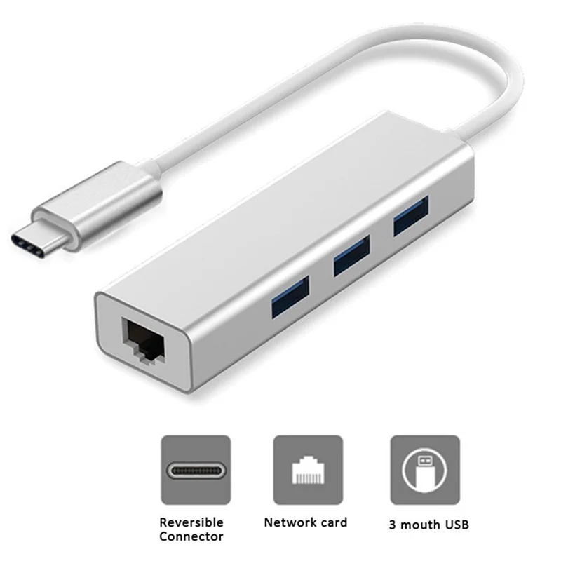 

USB C HUB Gigabit Ethernet Rj45 Lan Adapter USB Type C to USB 3.0 HUB 10/100/1000 Network Card For Macbook pro huawei matebook13