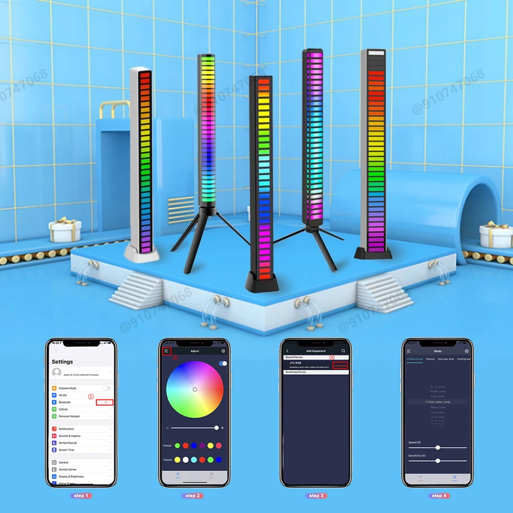 Светодиодная ленсветильник RGB с музыкальным управлением управление звуком пикап
