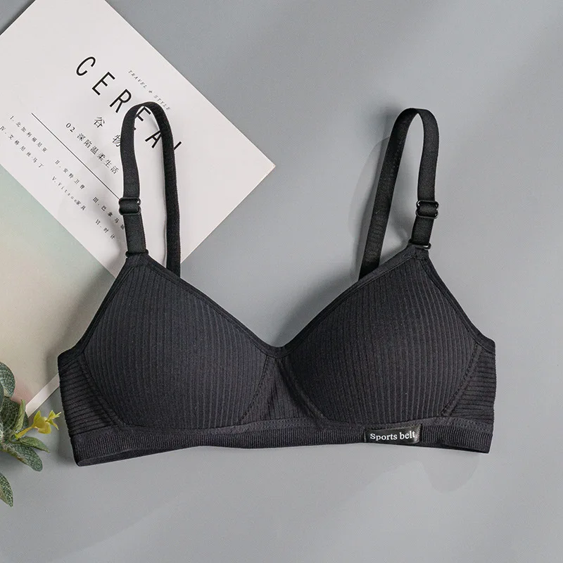 2022 Cotton Underwear Women Cup Bra Gathered Comfort V Brassiere Push Up Lingerie Bralette For Women AB Cup Wireless Bra