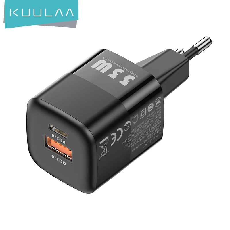 

KUULAA USB C Charger 33W GaN Type C PD Fast Charging For iPhone 13 12 11 Max Pro XS 8 Plus For iPad Air 4 iPad 2021 Mini