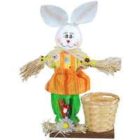 easter straw bunny bamboo basket desktop ornaments cute rabbit candy gift box