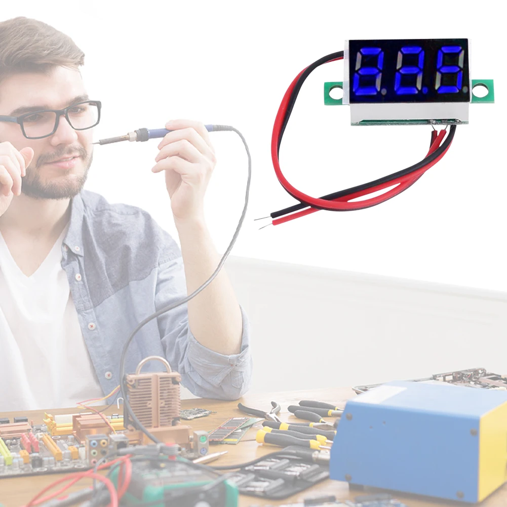 Цифровой Мини-вольтметр 0 36 Дюйма 2-проводной 4 5-30 В Тестер Напряжения Постоянного