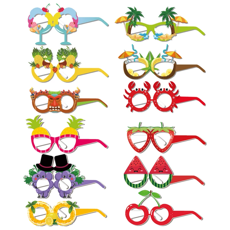 

12 шт., бумажные тропивечерние бокалы с рисунком гавайской алохи