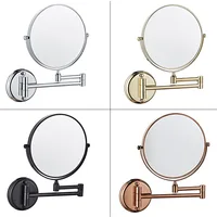 Bathroom makeup mirror folding hotel bathroom telescopic mirror wall mounted double-sided magnifying beauty mirror wall hanging