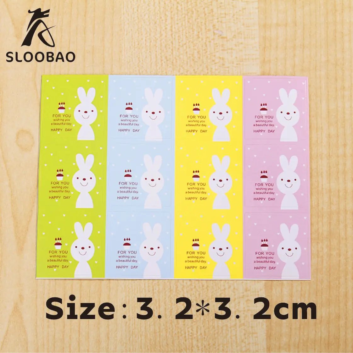 

Exquisite Cute Rabbit Seal Stickers Special Offer Four Color Gift Stickers Decorative Candy Food Baking High Quality Badge Tag