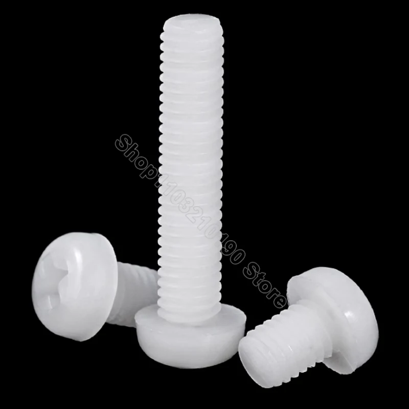 Метрическая резьба Белый Нейлоновый пластиковый крестообразный болт с