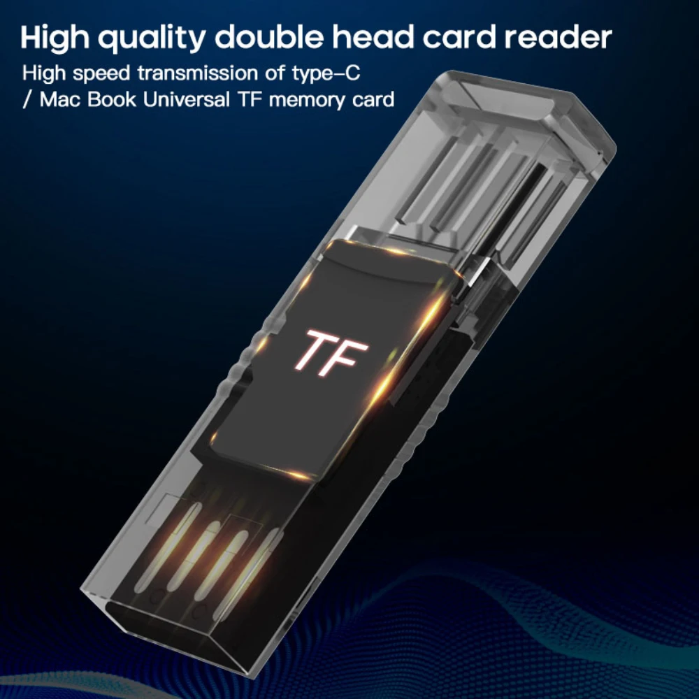 

2 In 1 Multifunction Usb 2.0 Type C/USB C/Tf Memory Card Reader OTG Card Reader Adapter For Type-C Mobile Phones And Laptops