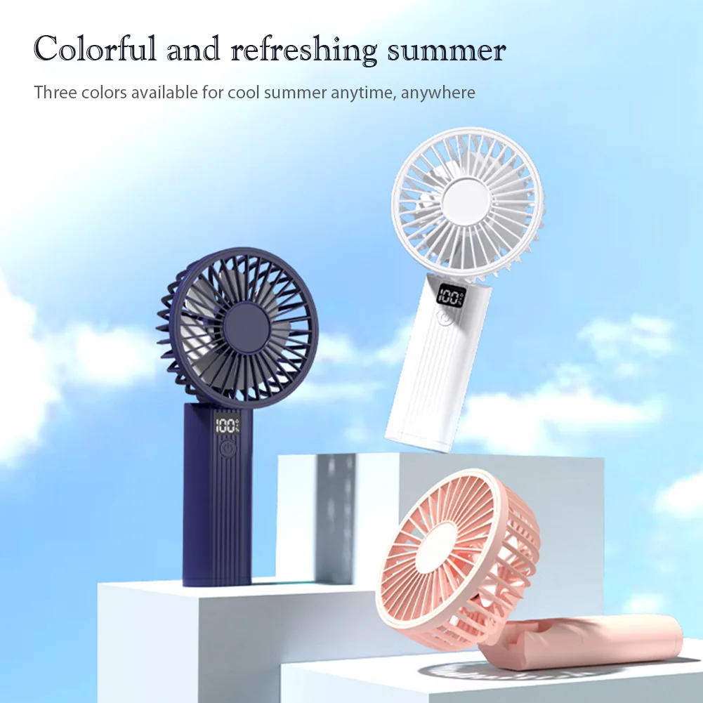 

Handheld Fan USB Rechargeable Desk Fan Display Screen Cooling Electric Fan 3 Speed Digital Cooling Fan for Travel Office Outdoor