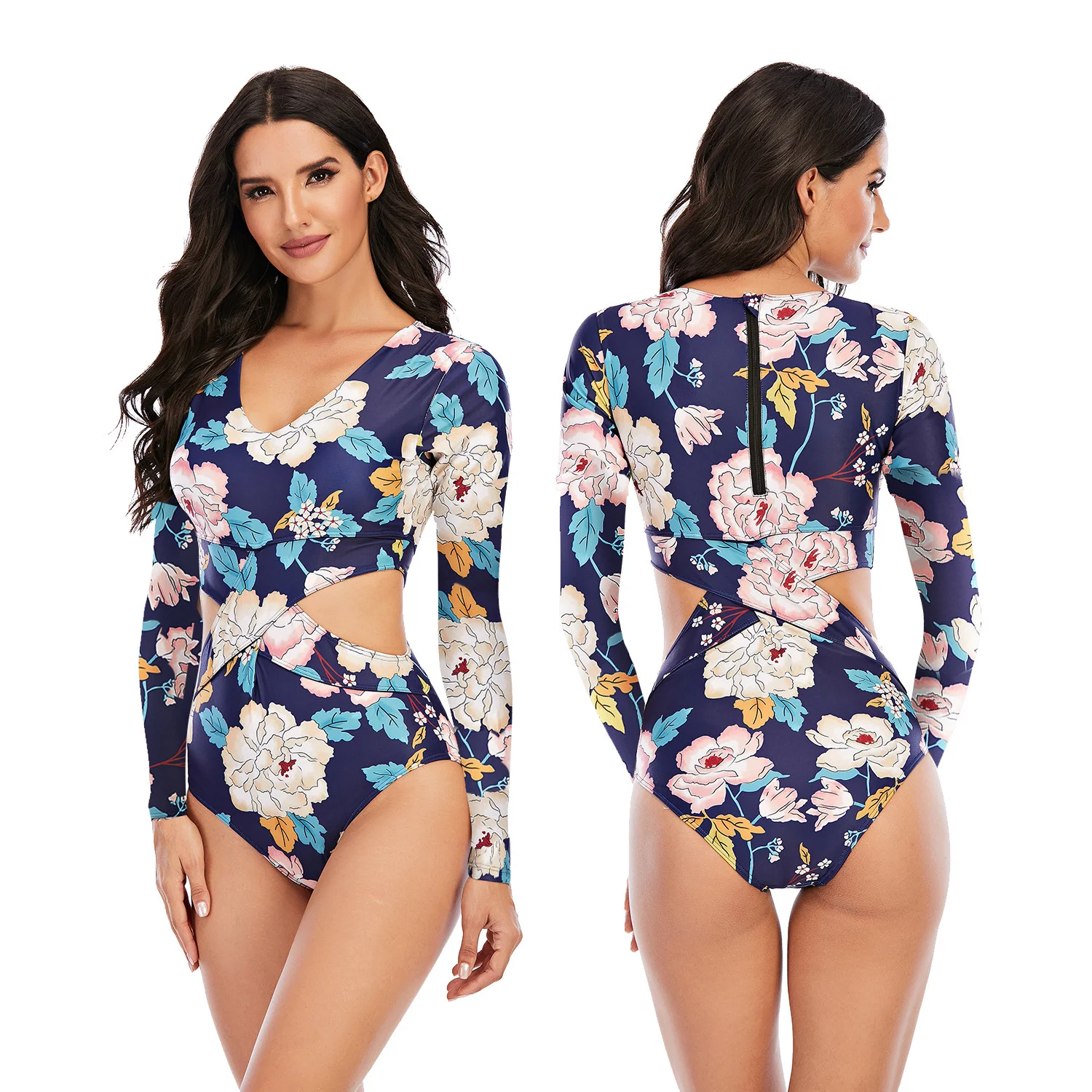 

Women's Swimwear 2023 Summer One Piece Long Sleeved Surf Suit Sunscreen Women's Swimsuit Diving Suit Sexy Swimsuit