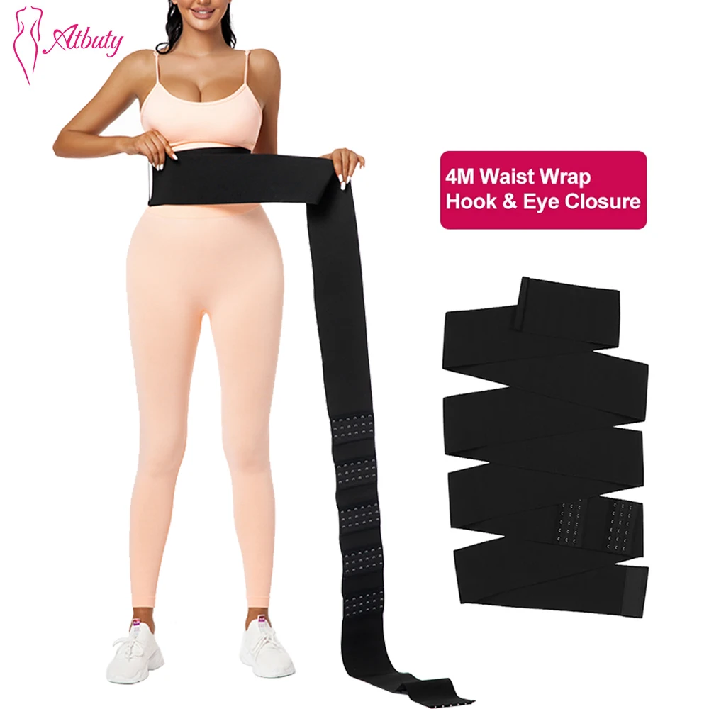 

Atbuty Bandage Wrap Belt Workout Slimming Tummy Reduce Belly Stomach Girdle Hook & Eye Snatched Me Up Waist Trainer Sweat Shaper