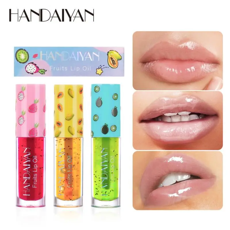 

Fruit Lip Oil Glass Moisturizing Transparent Lips Gloss Lip Balm Long Lasting Non-sticky Repair Lipstick Women Makeup Cosmetics