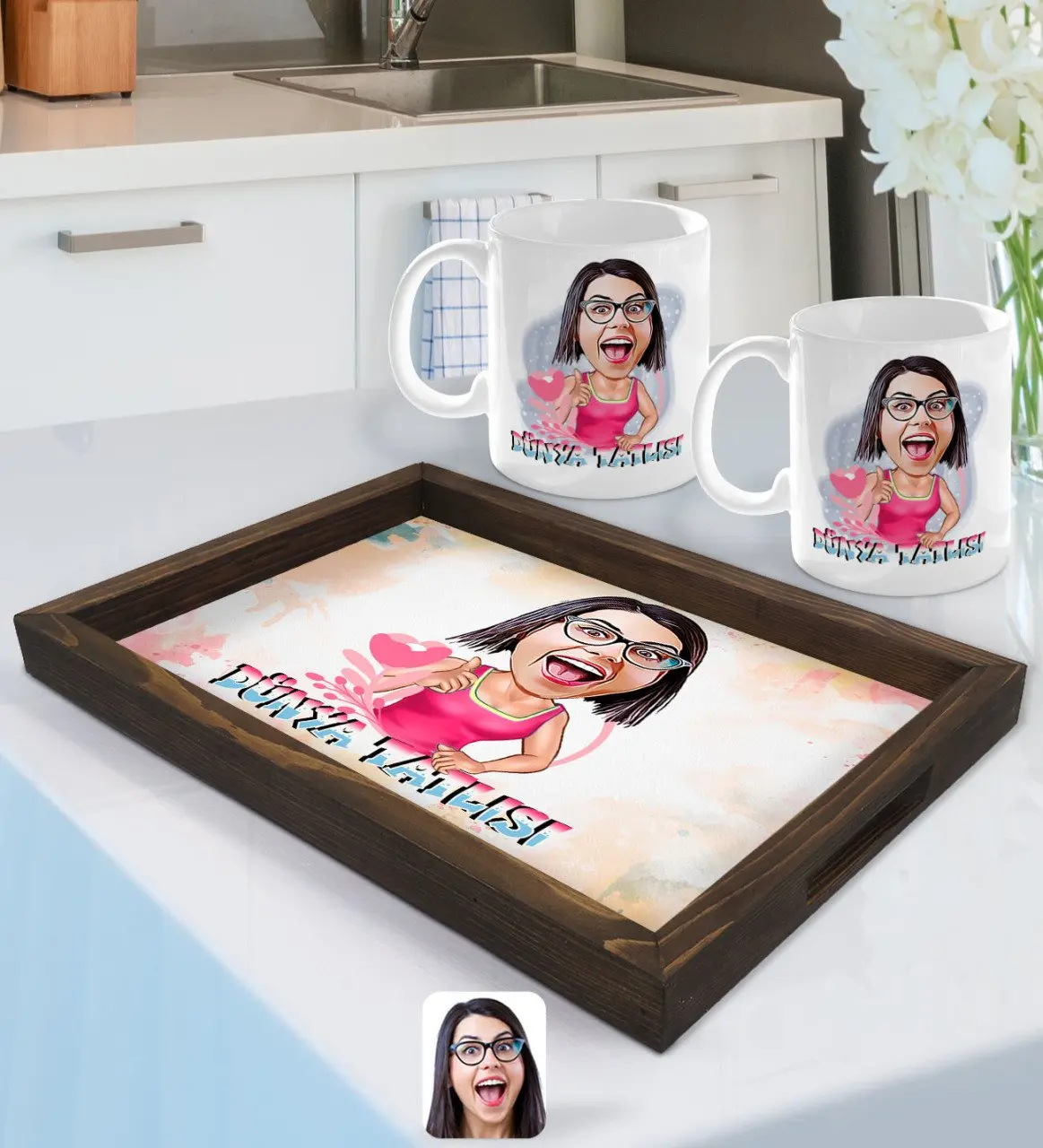 

Персонализированный мир, культивированные пресноводные карикатуры, искусственная и кружка с 2 кольцами