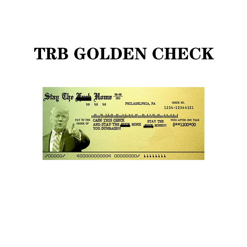 

2024 America Trump Banknote Donald John Trump Banknote in 24K Gold Plated Collection TRB GOLDEN CHECK Banknote Card Non-currency