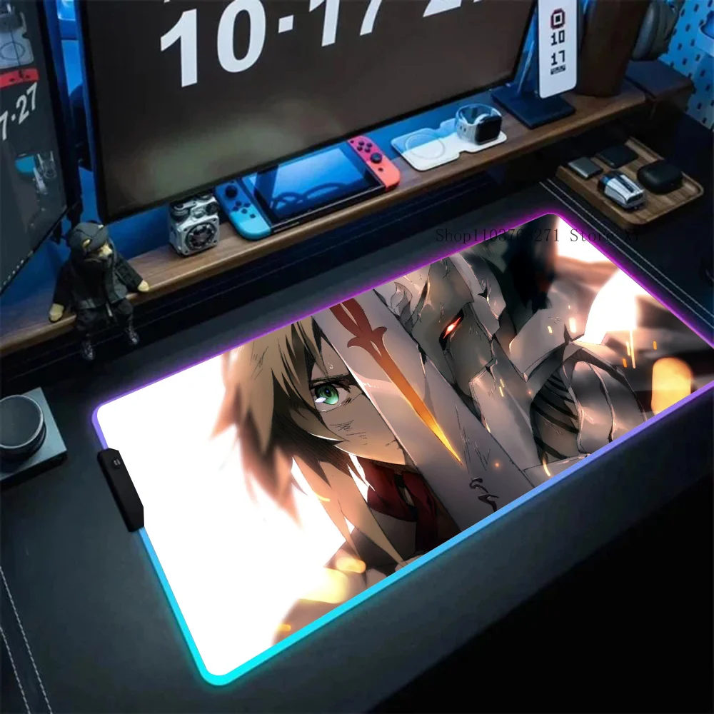 Коврик для мыши Mordred Fate Grand Order XXL RGB игровые коврики HD черные аксессуары геймеров