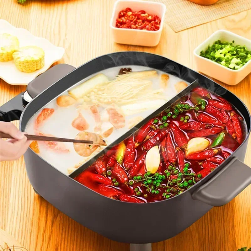 Непал Hotpot Kookpot 5л Многофункциональные Huishoudelijke Dubbele Smaak Multifunctionele Elektrische Non-Stick Kookplaat