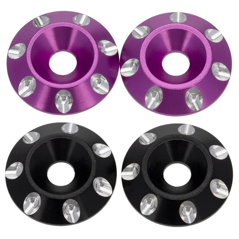 

4PCS Tail Wing M3 Countersunk Screws Washers For 1/10 Scale Off Road Buggy Truck RC Drift Cars,Purple & Black