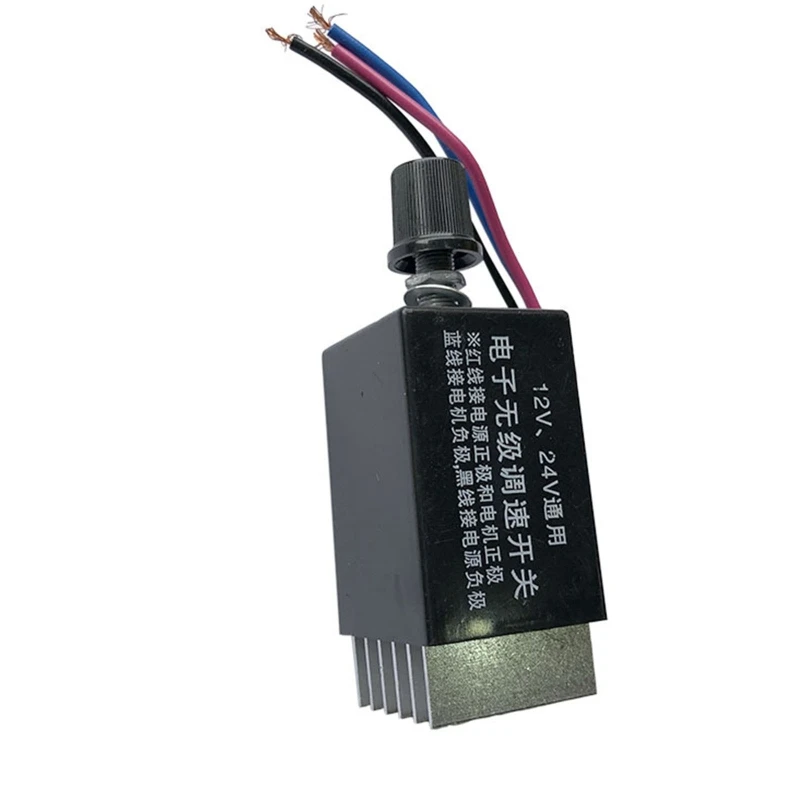 

12V 24V Universal Motor Speed Controller Switch Electronic Stepless Speed Regulator Defroster Controller With Heat Sink