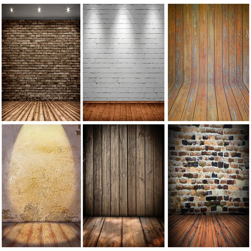 

vinyl custom photography background vintage walls and wooden floors photo background studio props 22329 MKL-01