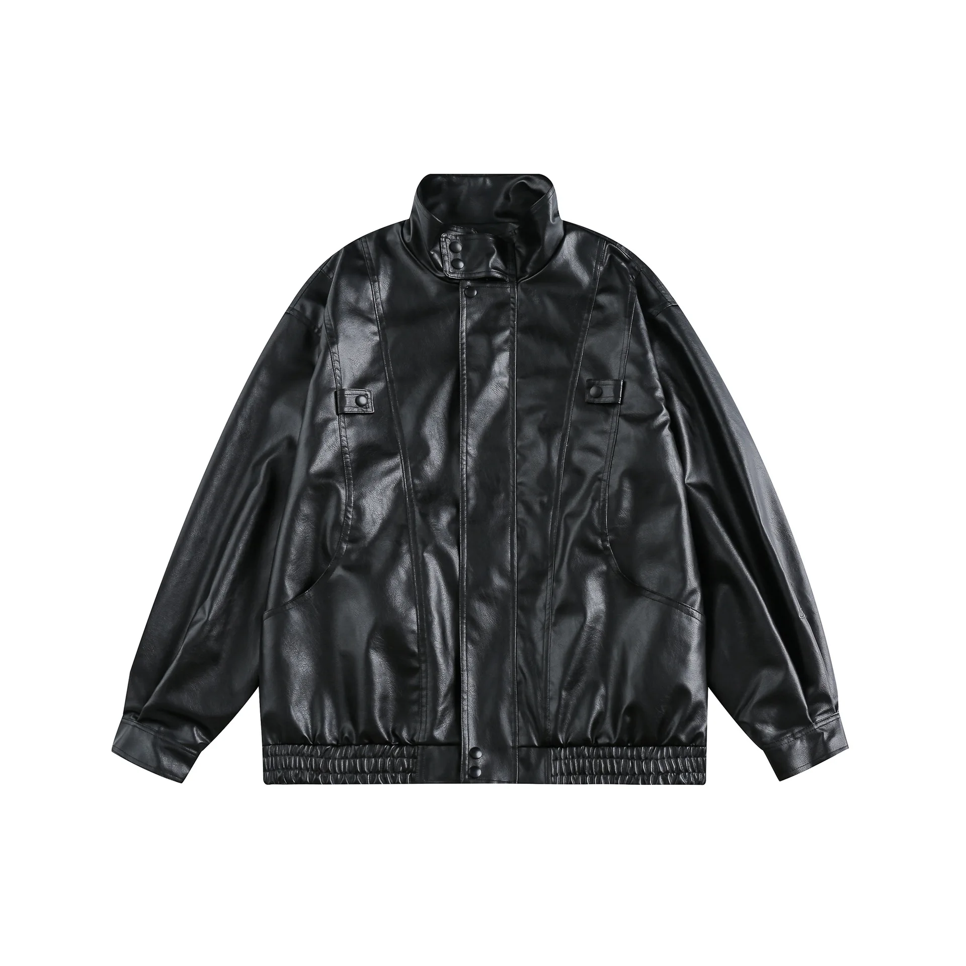 

Text Embroidered Leather Jacket Moto & Biker PU Jacket Street Wear Jacket for Men Luxury Dropshipping