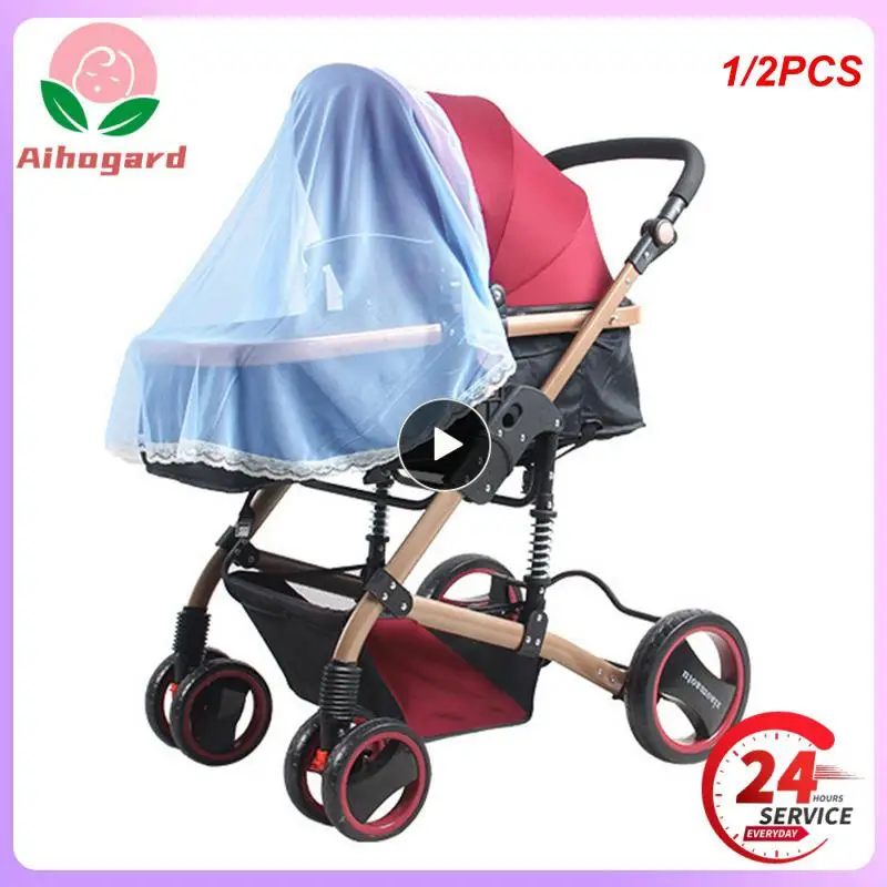 

1/2PCS Safe Baby Crib Netting Mosquito Net Children Pushchair Anti-bug Netting Infant Protection Mesh Stroller Accessories