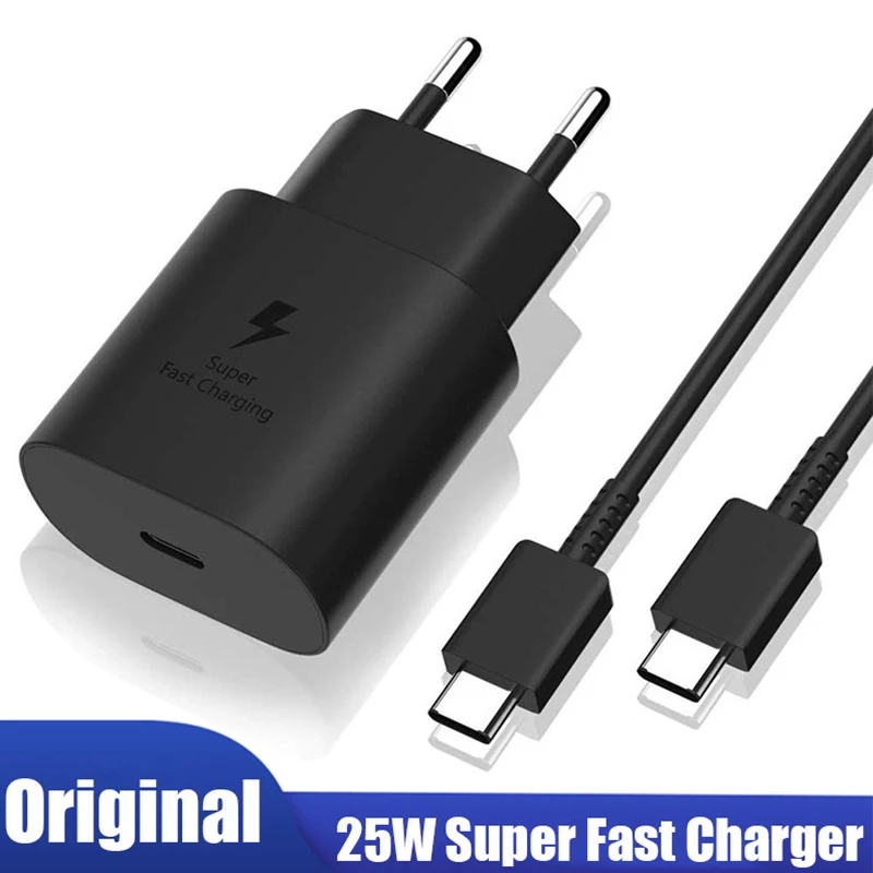 

USB Charger 25W Fast Charge Adapter For Samsung Note10 S20 Mobile Phone Charger PD Quick Power Charging