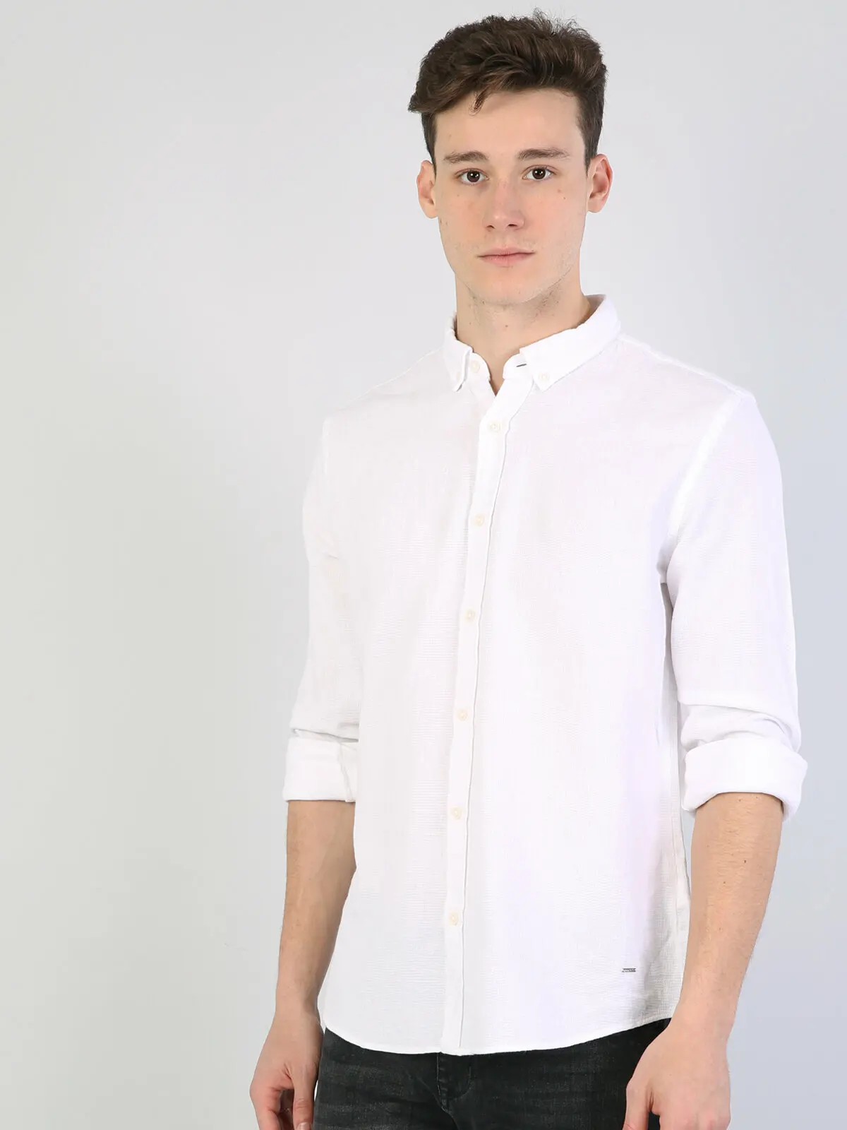 

Colins Men Regular Fit White Long Sleeve ShirtMale fashion shirt men,CL1034304