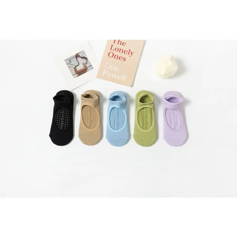 Женские носки для йоги из чесаного хлопка с открытой спиной противоскользящие