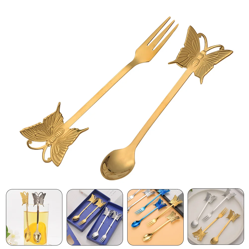 

1 Set of Sturdy Decorative Multi-functional Delicate Salad Fork Wear-resistant Salad Fork for Party Supply Household