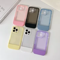 luxury cute portable fold holder silicone phone case for iphone 13 12 11 pro xs max xr x plus ultra thin stand clear cover