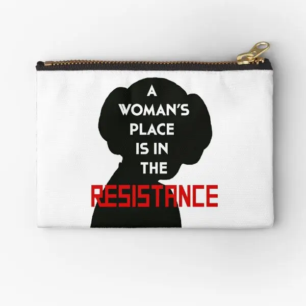 

A Woman Is Place Is In The Resistance Zipper Pouches Socks Women Coin Panties Pocket Small Cosmetic Money Pure Key Wallet