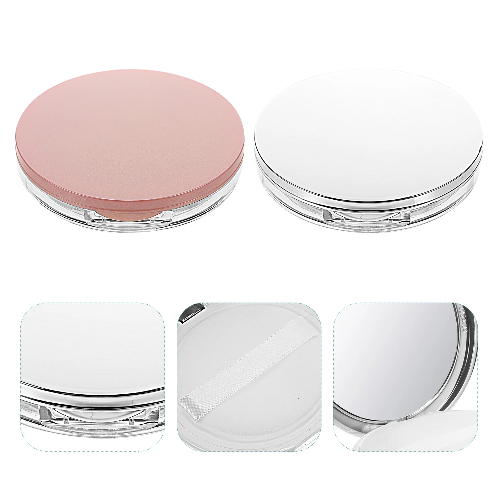 

2pcs Reusable Portable Empty Powder Box Powder Container Makeup Powder Case with 2pcs Puffs