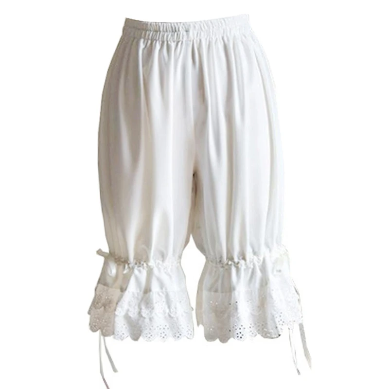 

Women Lolita Vintage Bloomers Ruffles Lace Hem Bow Lantern Pumpkin Shorts Pants